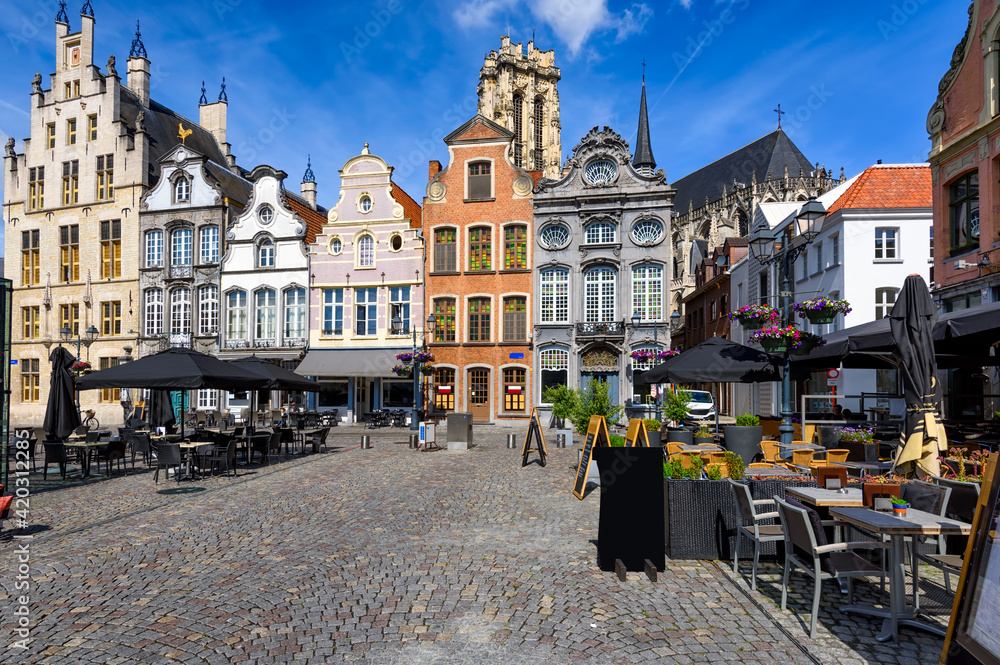 Wall mural grote markt in mechelen, belgium. mechelen is a city and municipality in the province of antwerp, fl