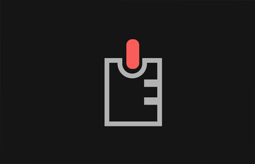 grey pink letter E alphabet icon logo design. Geometric style for business company and corporate identity