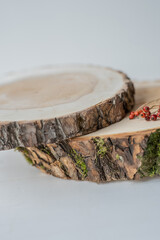 willow wood log slice zero waste natural wedding table setting food serving slab tray with bark...