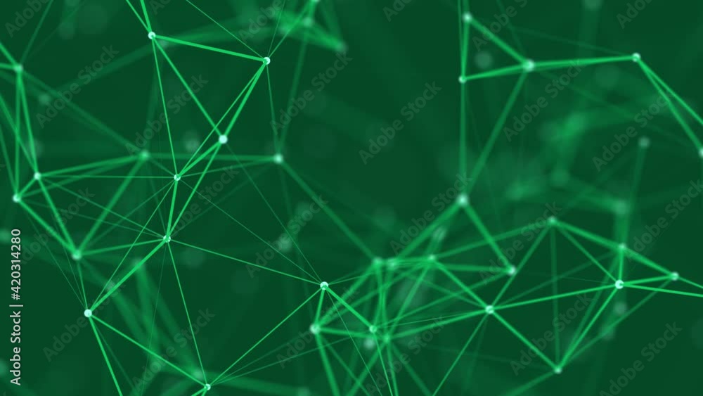 Poster abstract colored polygonal space with dots and lines motion. data technology and scientific illustra
