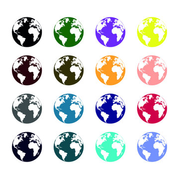 
planet earth in different colors
