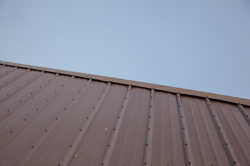 a metal roof against a blue sky