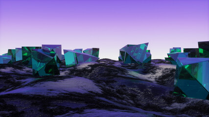 3d rendering of the abstrct alien landscape