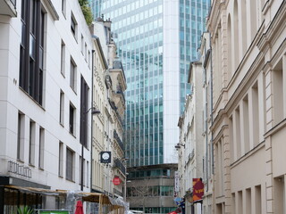Some facades at Montparnasse aera. Paris the 14th march 2021.