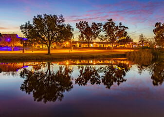 city park lake at twilight