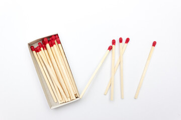 Matches. Large matches for barbecue, grill. Isolated matches on white background