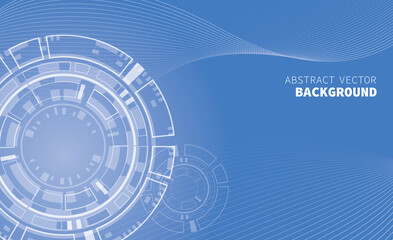 Blue waves abstract vector background