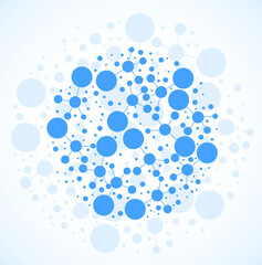 Abstract molecule symbol, isolated logo. Icon round shape