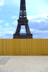 A view of the Eiffel tower from the Trocadero. Paris, the 14th march 2021
