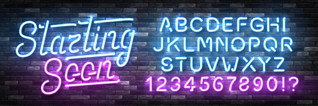 Vector realistic isolated neon sign of Starting Soon with easy to change color font alphabet logo for template decoration and covering on the wall background.