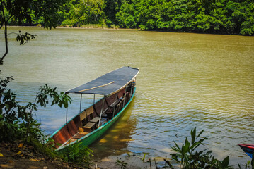 boat in a river in the amazon