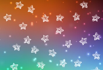 Light Green, Red vector backdrop with small and big stars.