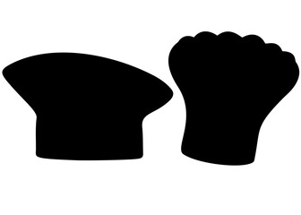 Chefs hats in the set. Vector image.