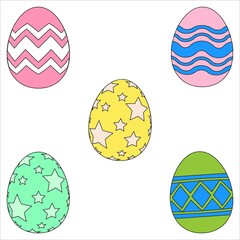 Colourful Easter Egg Design Vector Set, Colorful Easter Egg Design Vector Set