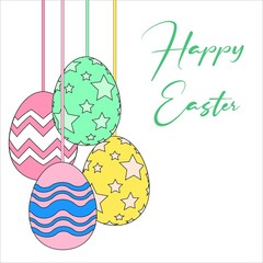 Colourful Easter Egg Design Vector Set, Colorful Easter Egg Design Vector Set, happy easter card with egg icon over white background. vector illustration