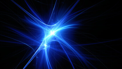 Fototapeta premium Abstract background, smooth multicolored lines on a black background.