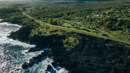 aerial view Kalapana Seaview Estates, big island, hawaii