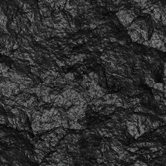 Seamless texture of black glossy rough stone. 3d illustration