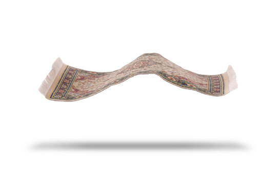 Flying magic carpet isolated on white