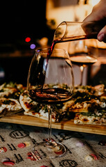 antique glass with wine