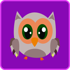 A cute grey owl vector