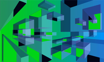 Abstract vector background. Colorful cubes.
