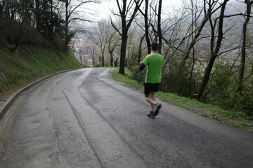 Man running in the countryside