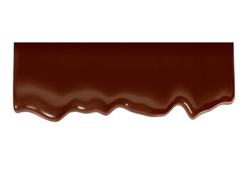 Realistic chocolate falling drops. Vector illustration isolated on white background. Сan easily be used for different backgrounds. EPS10.