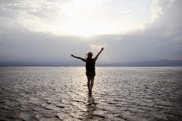 Fototapeta premium freedom on salt lake