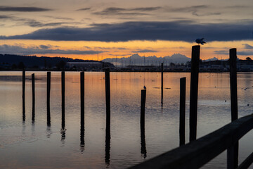 Winter Sunrise Dawn From Flintstone Park Oak Harbor Washington