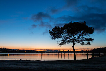 Winter Sunrise Dawn From Flintstone Park Oak Harbor Washington