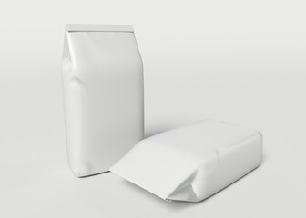 3D Illustration. Coffee bag mockup.