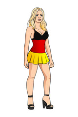 Sexy german Pin-Up Girl Illustration