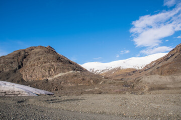 Fototapeta na wymiar Breidamerkurjokull glacier and valley Verdurardalur in Vatnajokull National park in Iceland
