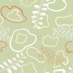 Abstract seamless pattern with plants