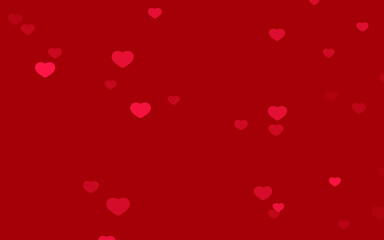 Valentine day red hearts on red background.