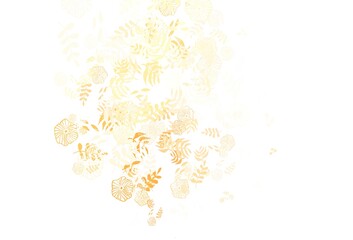 Light Red vector elegant wallpaper with leaves.