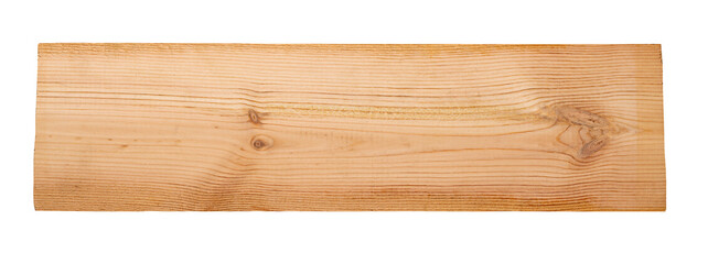 Wooden board or beam isolated on white background