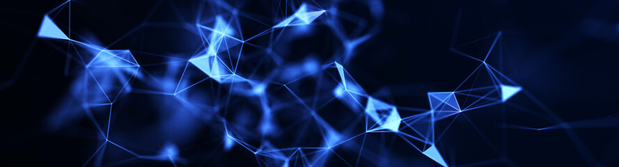 Connecting background wave dots and lines. Artificial intelligence. Big data technology .3d rendering.