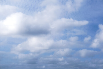 blue sky with beautiful white clouds with different shapes