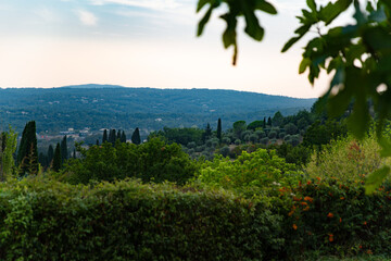 view of the beautiful nature over the town somewhere in France