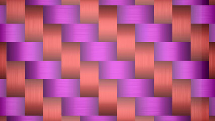 Pink and yellow silk cloth weaving (3D Rendering)