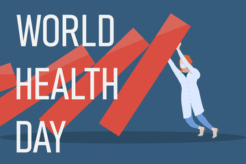 World health day banner concept. Medicine and healthcare image. Vector Illustration. Vector eps illustration.