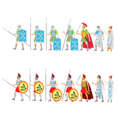Anchient peoples of Roman And Greek, warrior, legiunaire , Centurion- vector