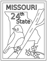 
Missouri coloring page designed in hand drawn vectors 

