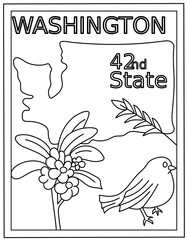 
Washington coloring page designed in hand drawn vectors 

