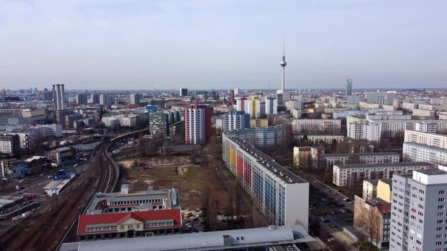 Wonderful aerial view over Berlin. Amazing drone footage