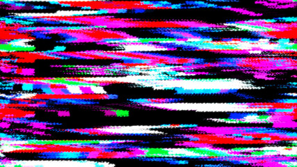 Glitch effect background. Abstract noise effect. Video Damage Error. Digital signal damage visualization. Technical problem of television. 3D rendering.