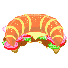 Croissant sandwich with sausage