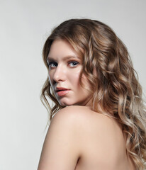 Naklejka premium Portrait of young blonde woman.